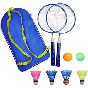 Badminton Racket for Children 1 Pair, Nylon Alloy Durable Badminton Racquet Set